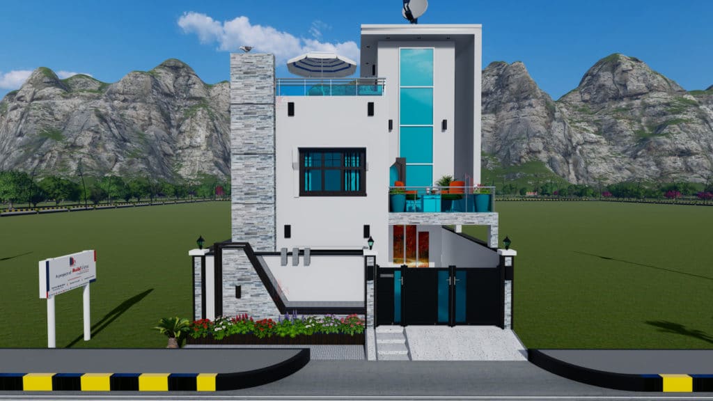 3d House Design front elevation Design Day View